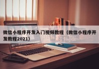 微信小程序开发入门视频教程（微信小程序开发教程2021）