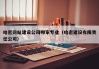 哈密网站建设公司哪家专业（哈密建设有限责任公司）