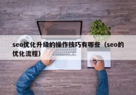 seo优化升级的操作技巧有哪些（seo的优化流程）