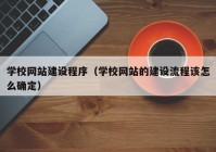 学校网站建设程序（学校网站的建设流程该怎么确定）