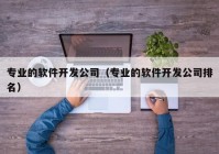 专业的软件开发公司（专业的软件开发公司排名）